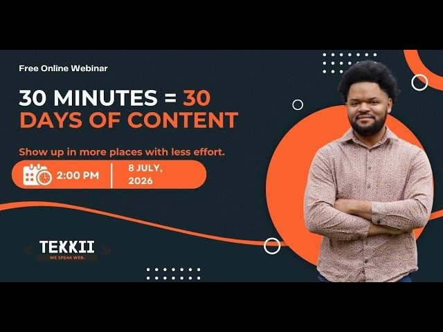 30 Minutes = 30 Days of Content